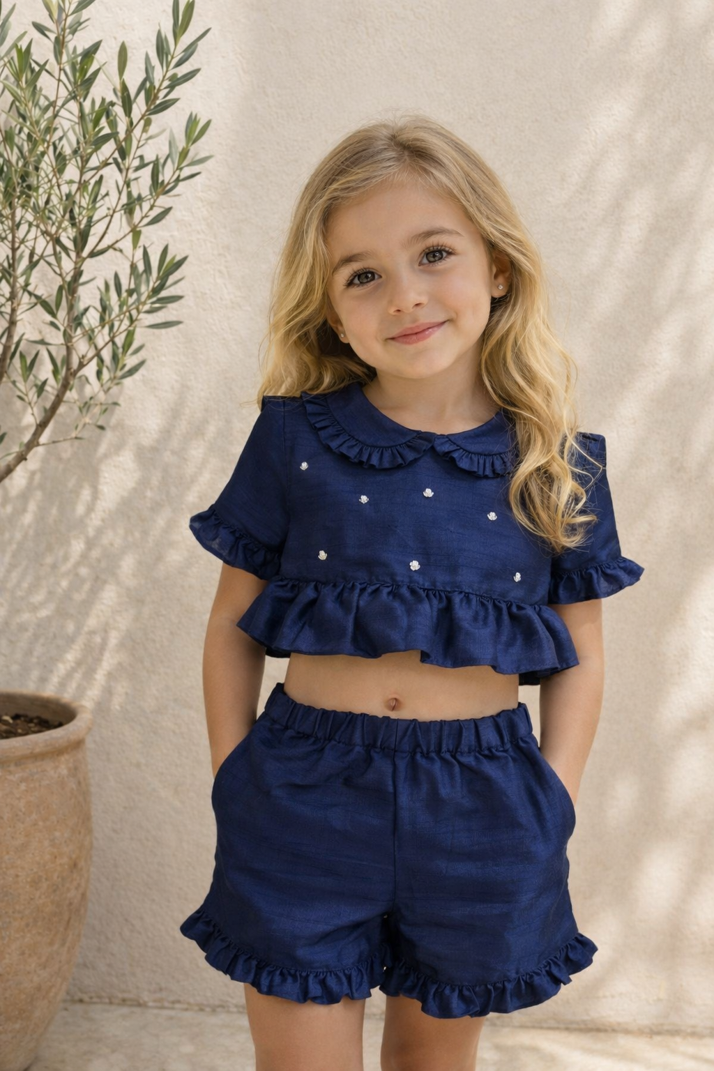 NAVY SILK SET