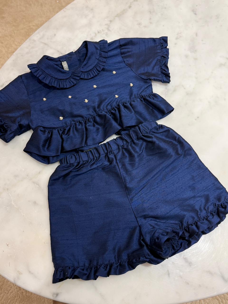 NAVY SILK SET