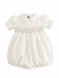 BLUE SMOCKED ROMPERS