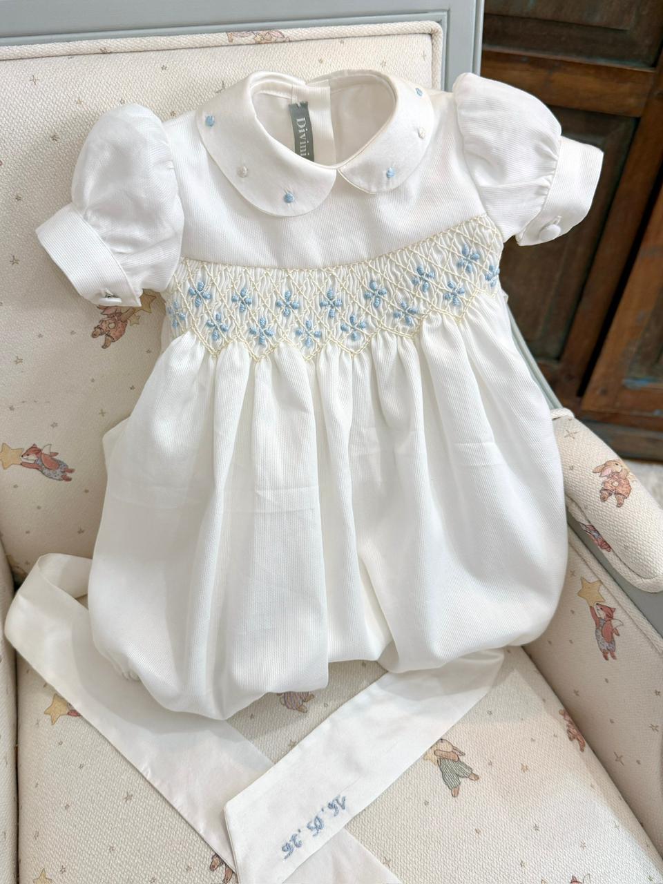 BLUE SMOCKED ROMPERS